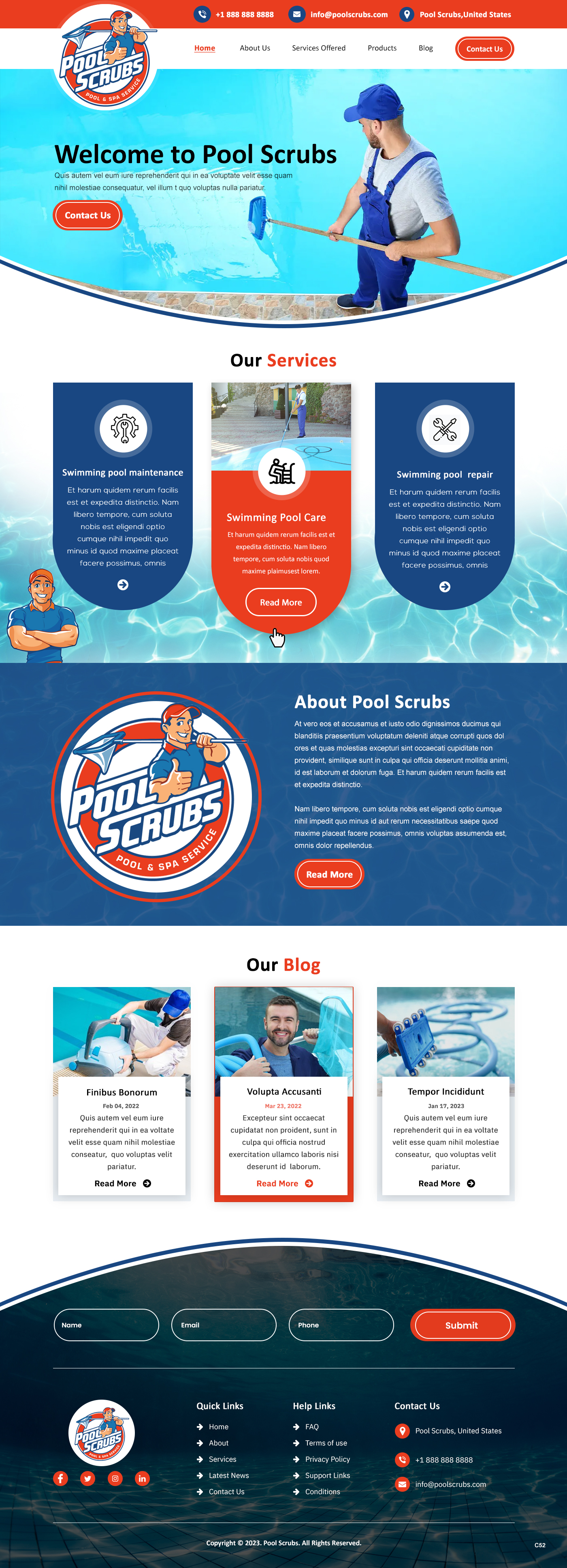 Wix Design by pb for Pool Scrubs | Design #29830042