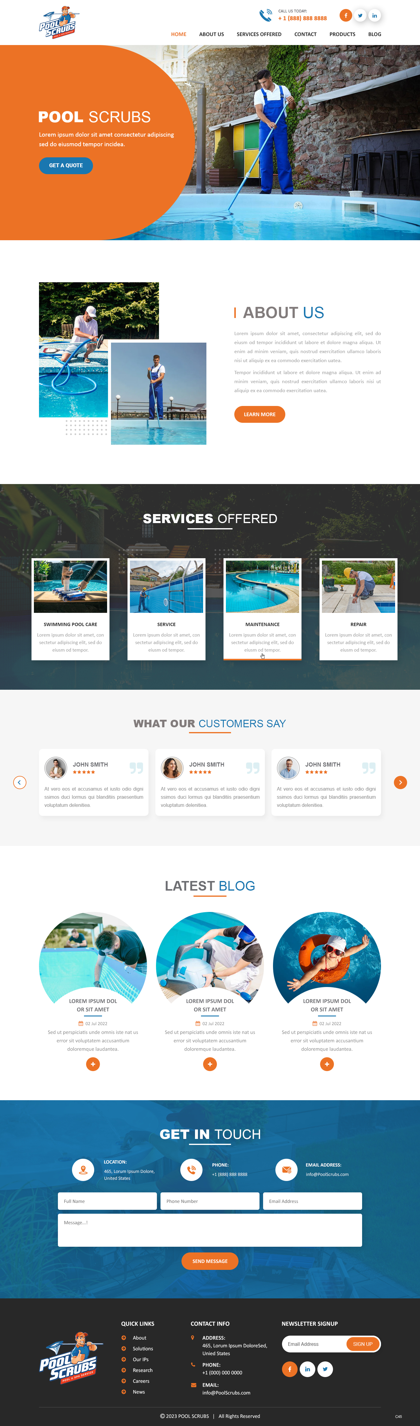 Wix Design by pb for Pool Scrubs | Design #29830043