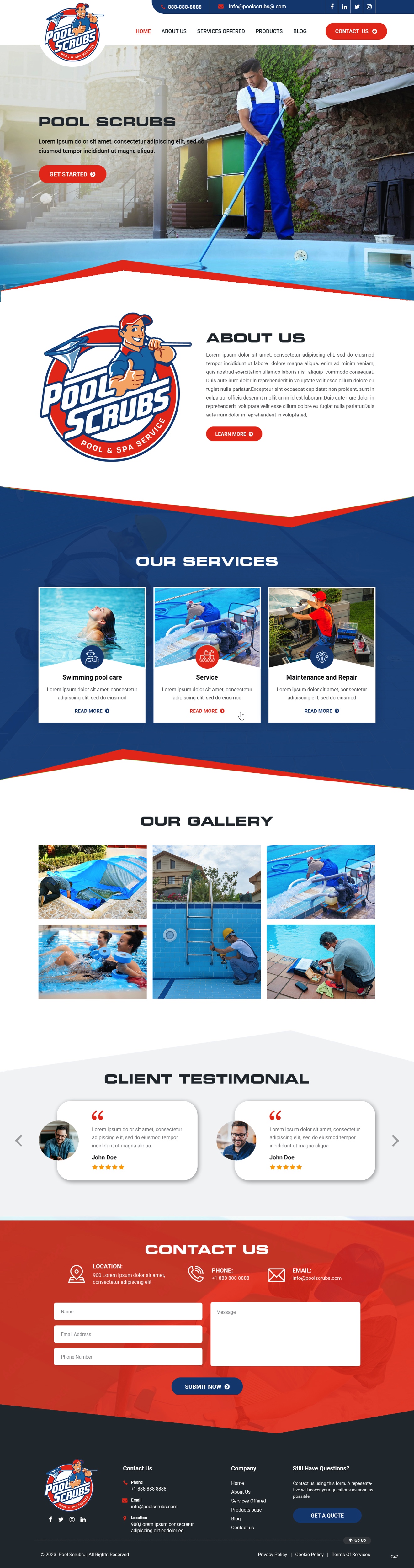Wix Design by pb for Pool Scrubs | Design #29830044