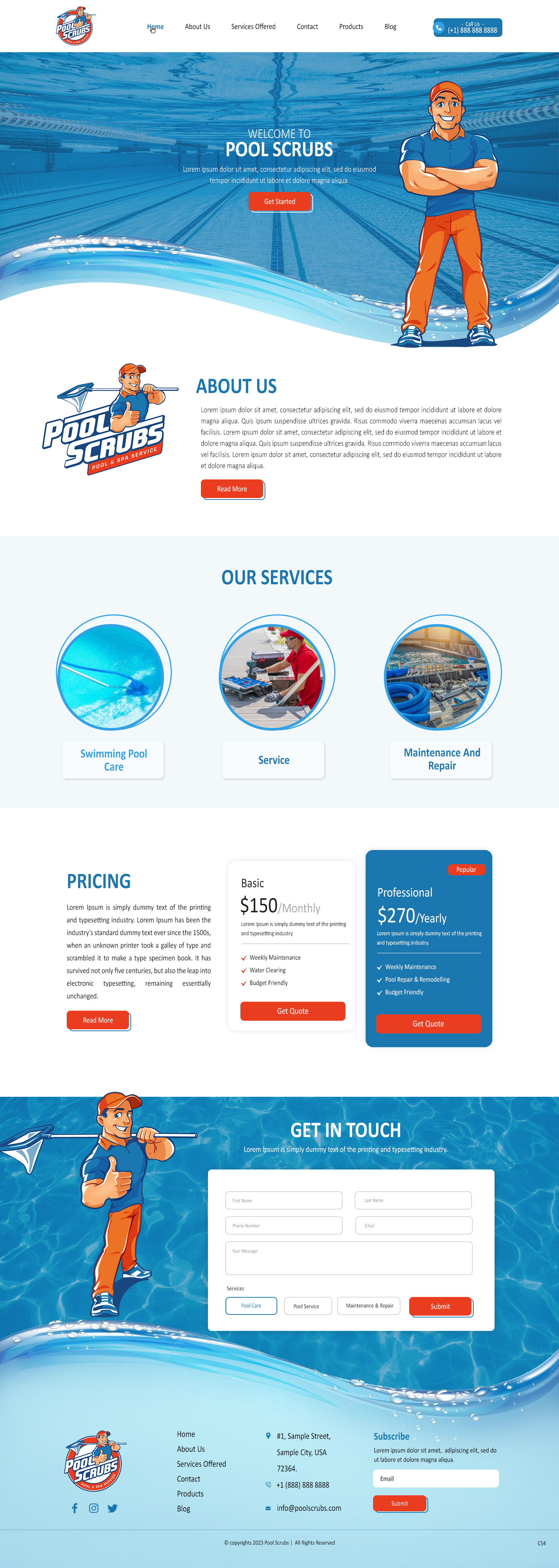 Wix Design by pb for Pool Scrubs | Design #29830045