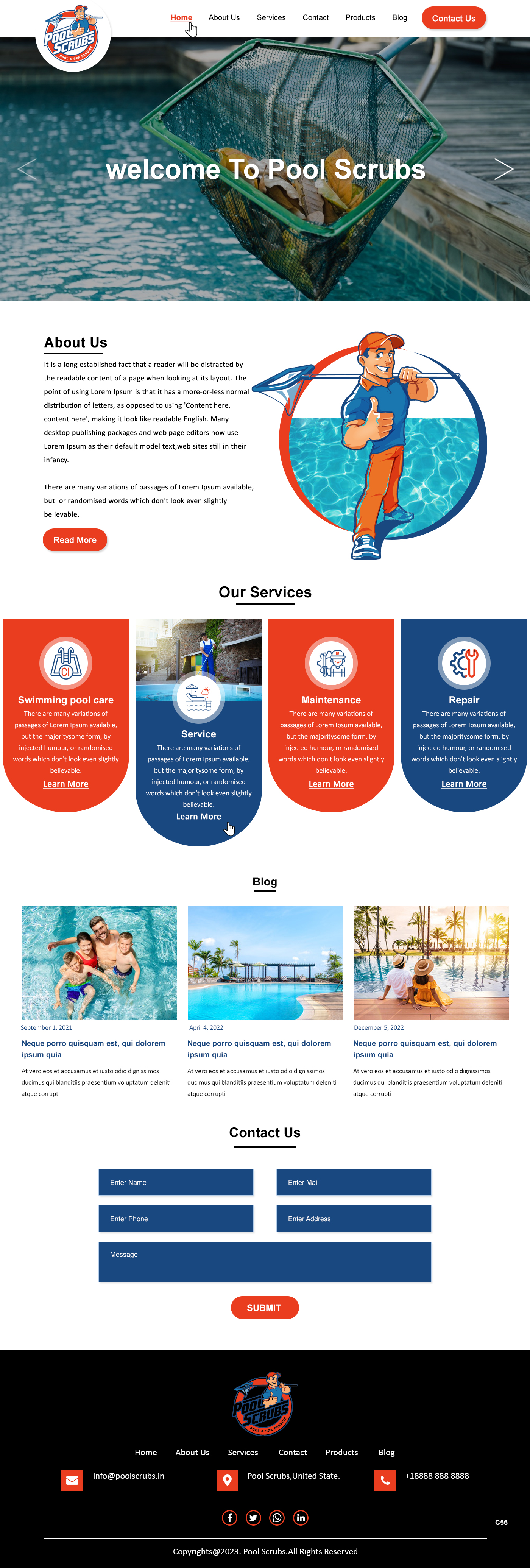 Wix Design by pb for Pool Scrubs | Design #29830046