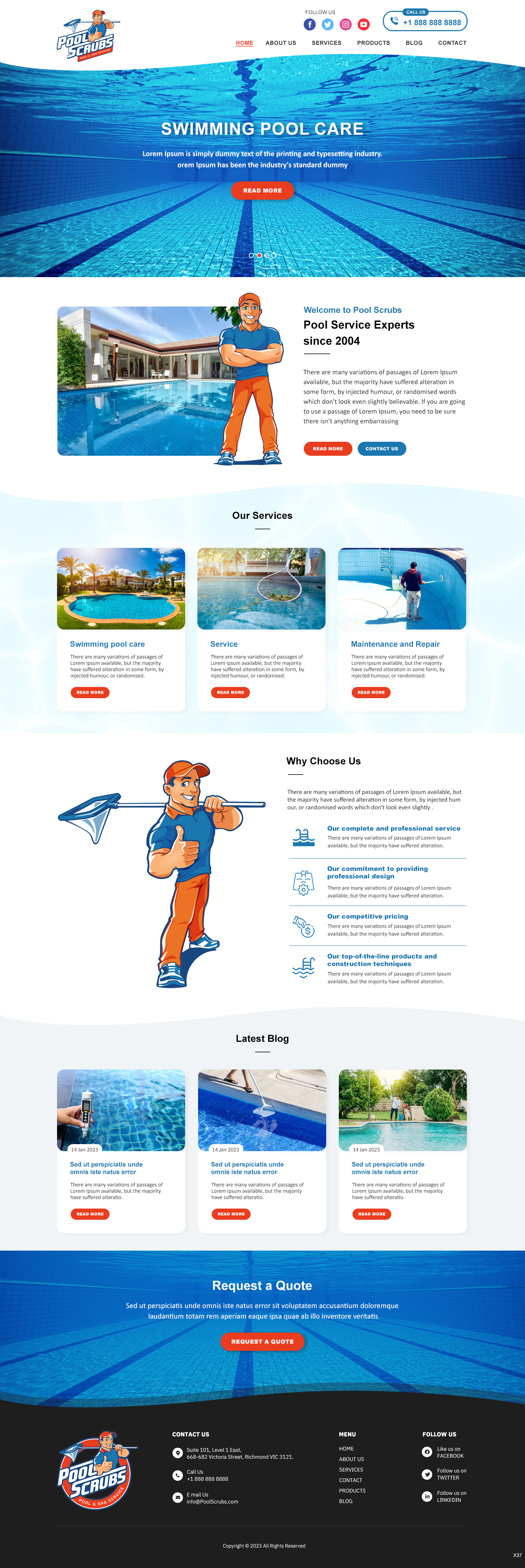 Wix Design by pb for Pool Scrubs | Design #29830047