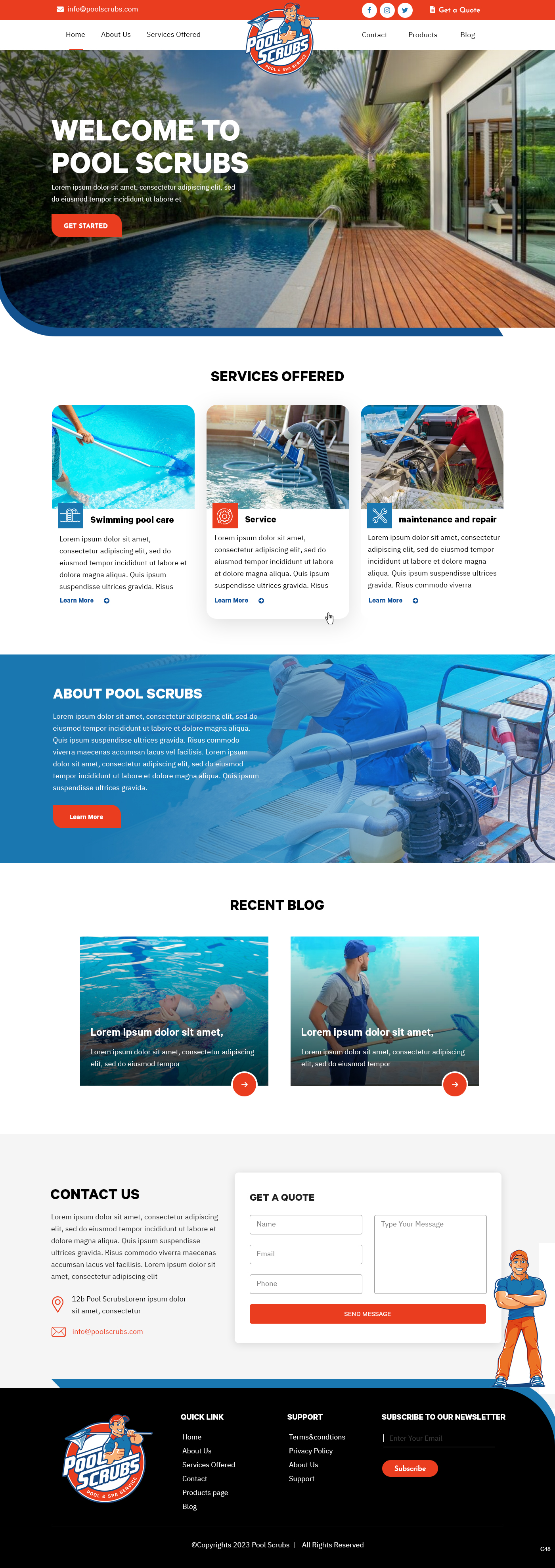 Wix Design by pb for Pool Scrubs | Design #29840022