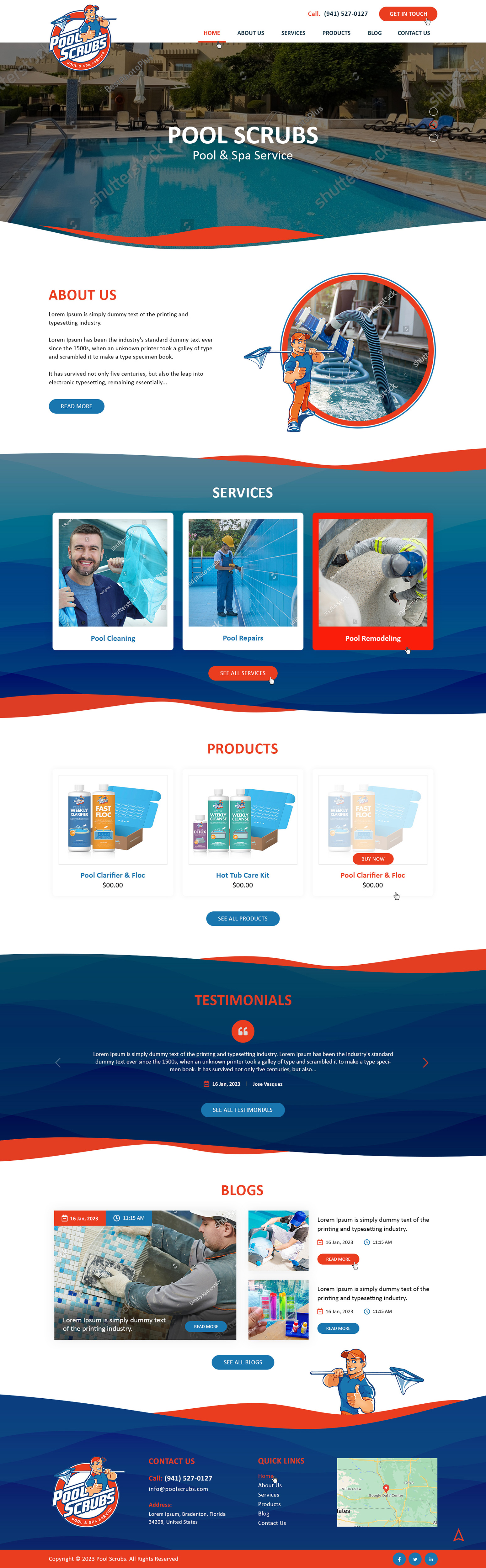 Diseño Wix por Ved Web Services para Pool Scrubs | Diseño #29840055