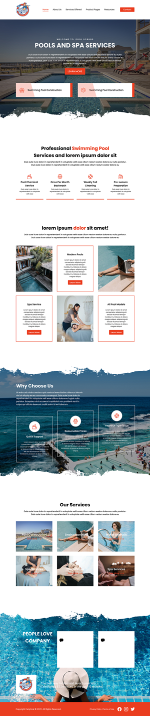 Wix Design by Samahir Sharif for Pool Scrubs | Design: #29824495