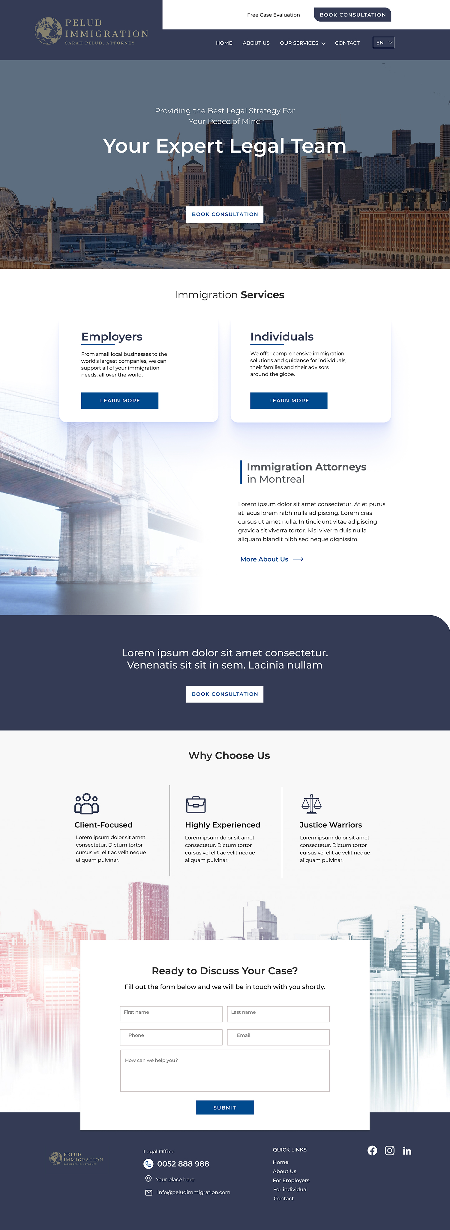 Wix Design by DeriMH for Pelud Immigration | Design #29847302