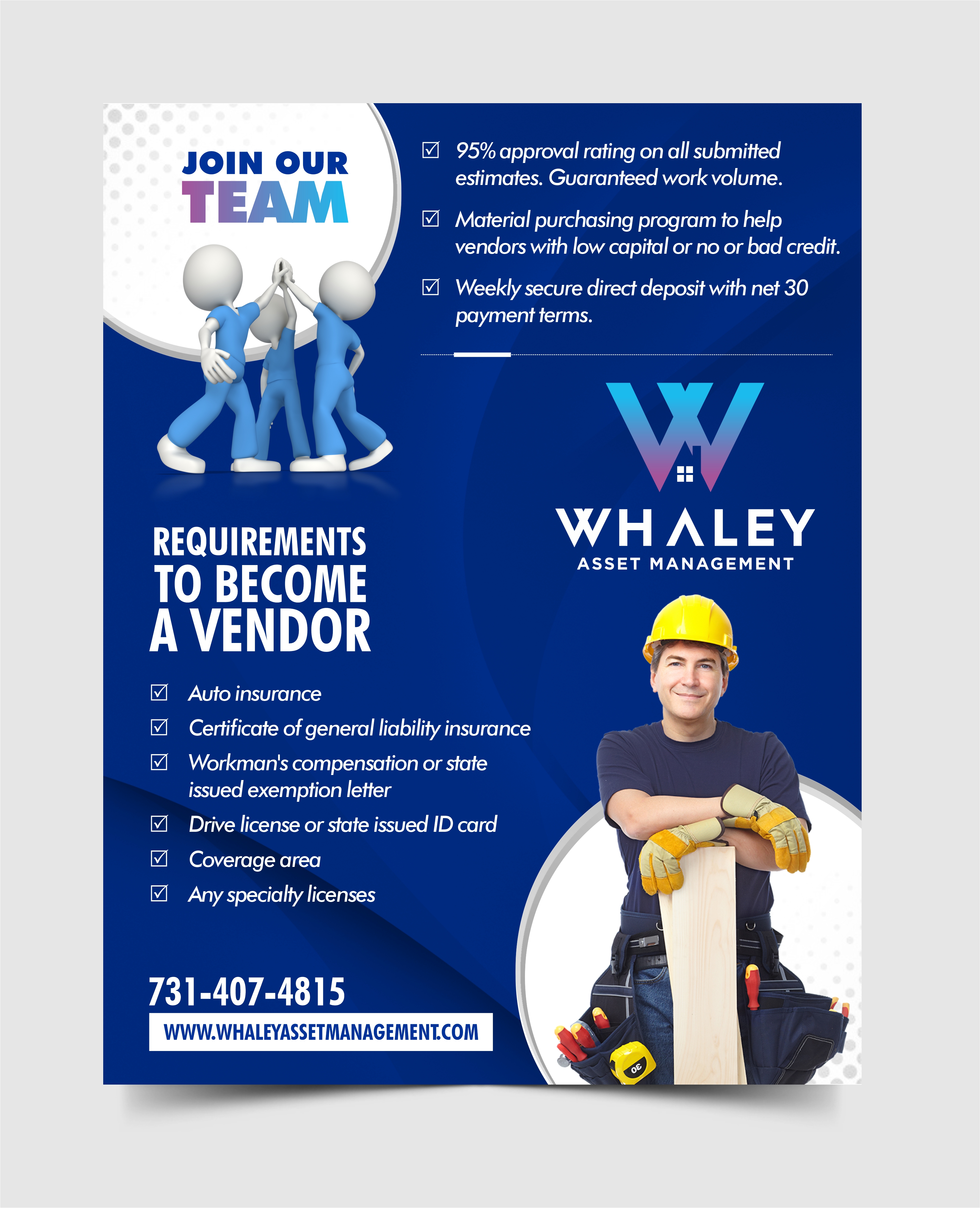 Flyer Design by Rajneesha for Whaley Asset management LLC | Design #29876436