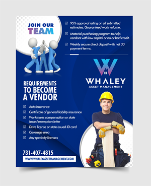 Flyer Design by Rajneesha for Whaley Asset management LLC | Design #29876436