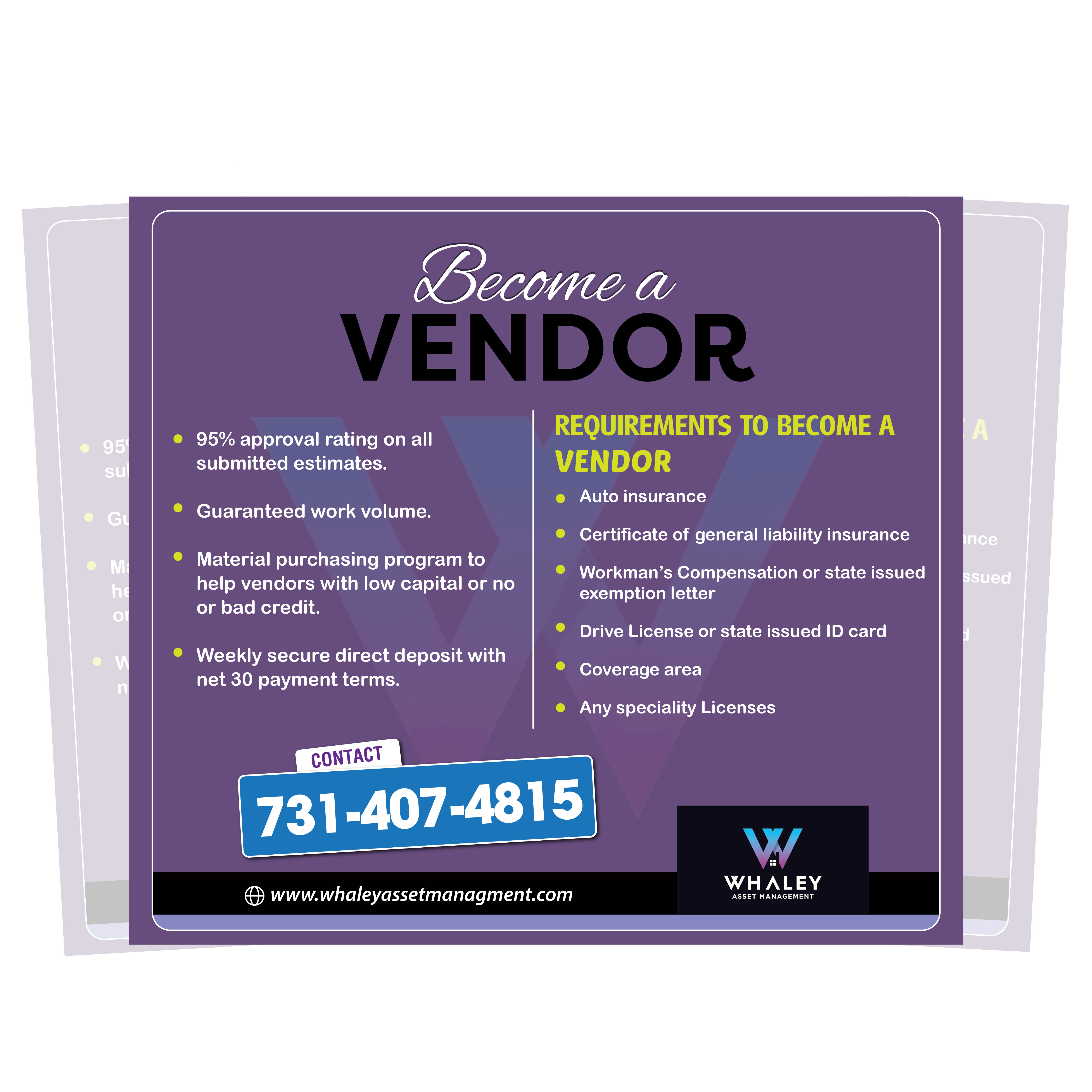 Flyer-Design von ivogue für Whaley Asset management LLC | Design #29869492