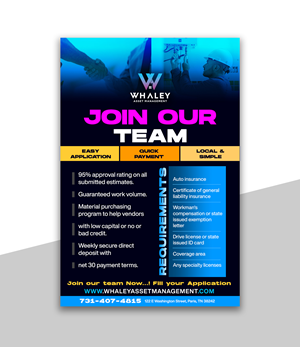 Flyer Design by mscreations.lk for Whaley Asset management LLC | Design: #29876977