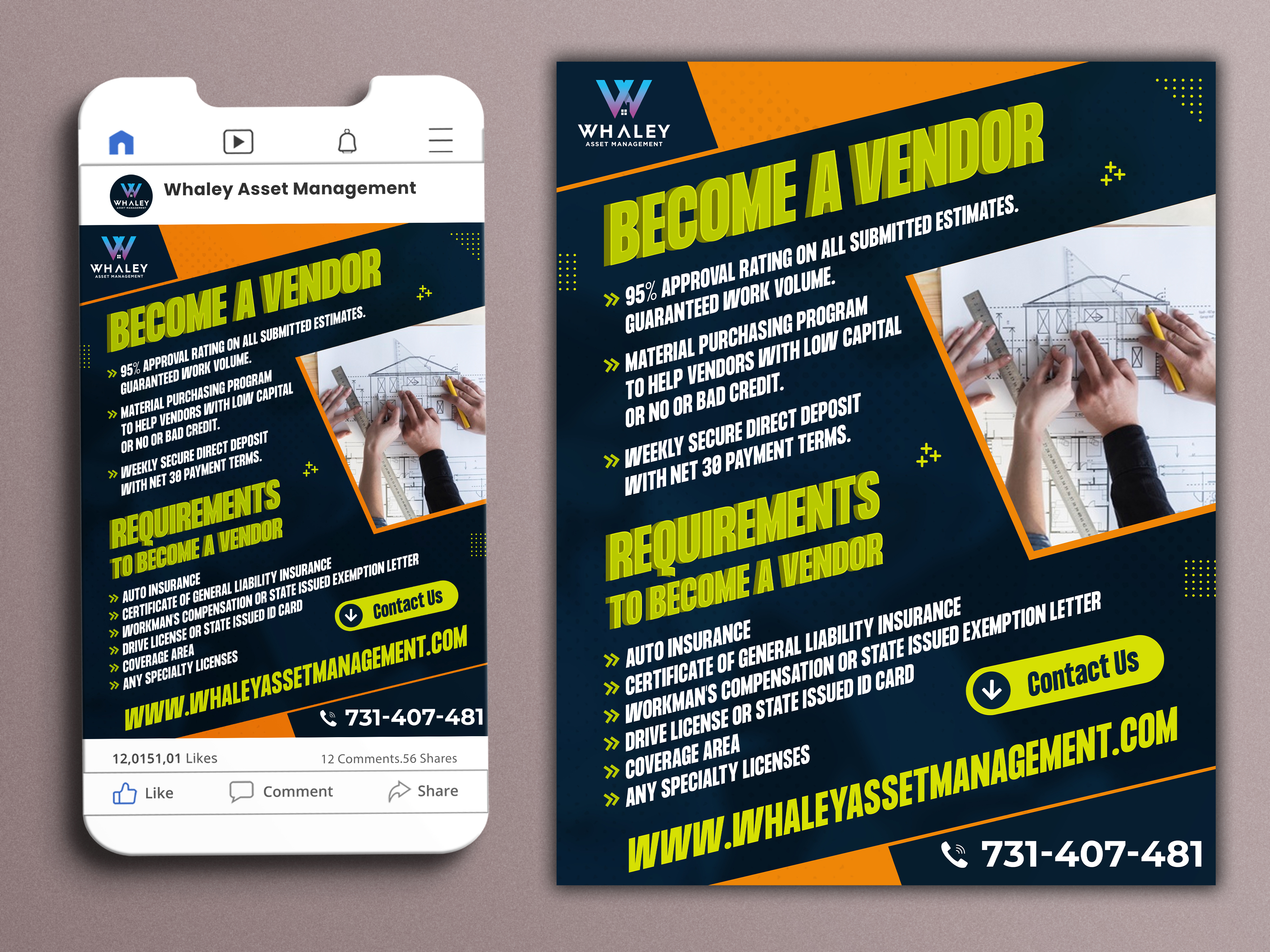 Flyer-Design von Tomi and Edó für Whaley Asset management LLC | Design #29871949