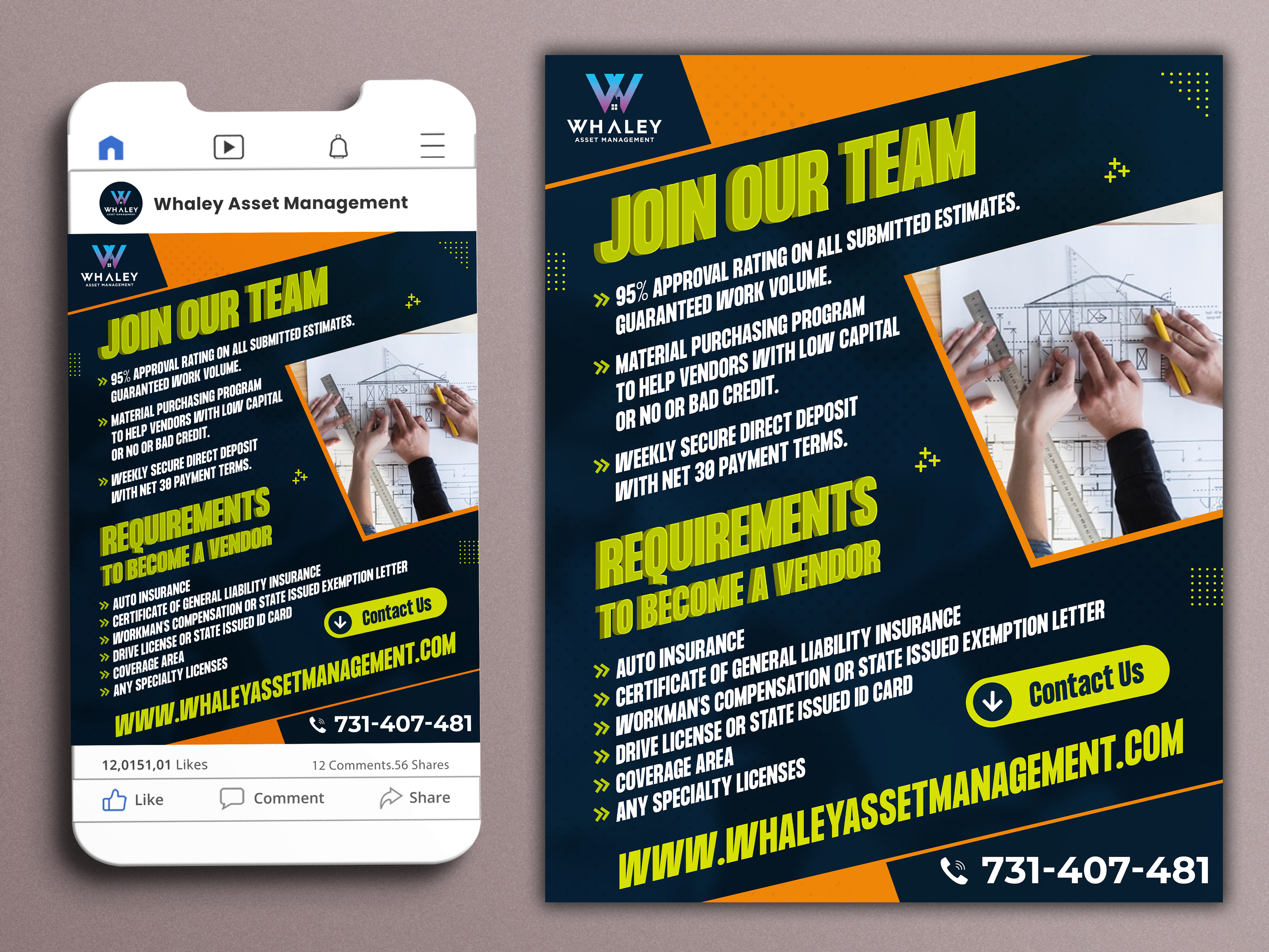 Flyer Design by Tomi and Edó for Whaley Asset management LLC | Design #29872347