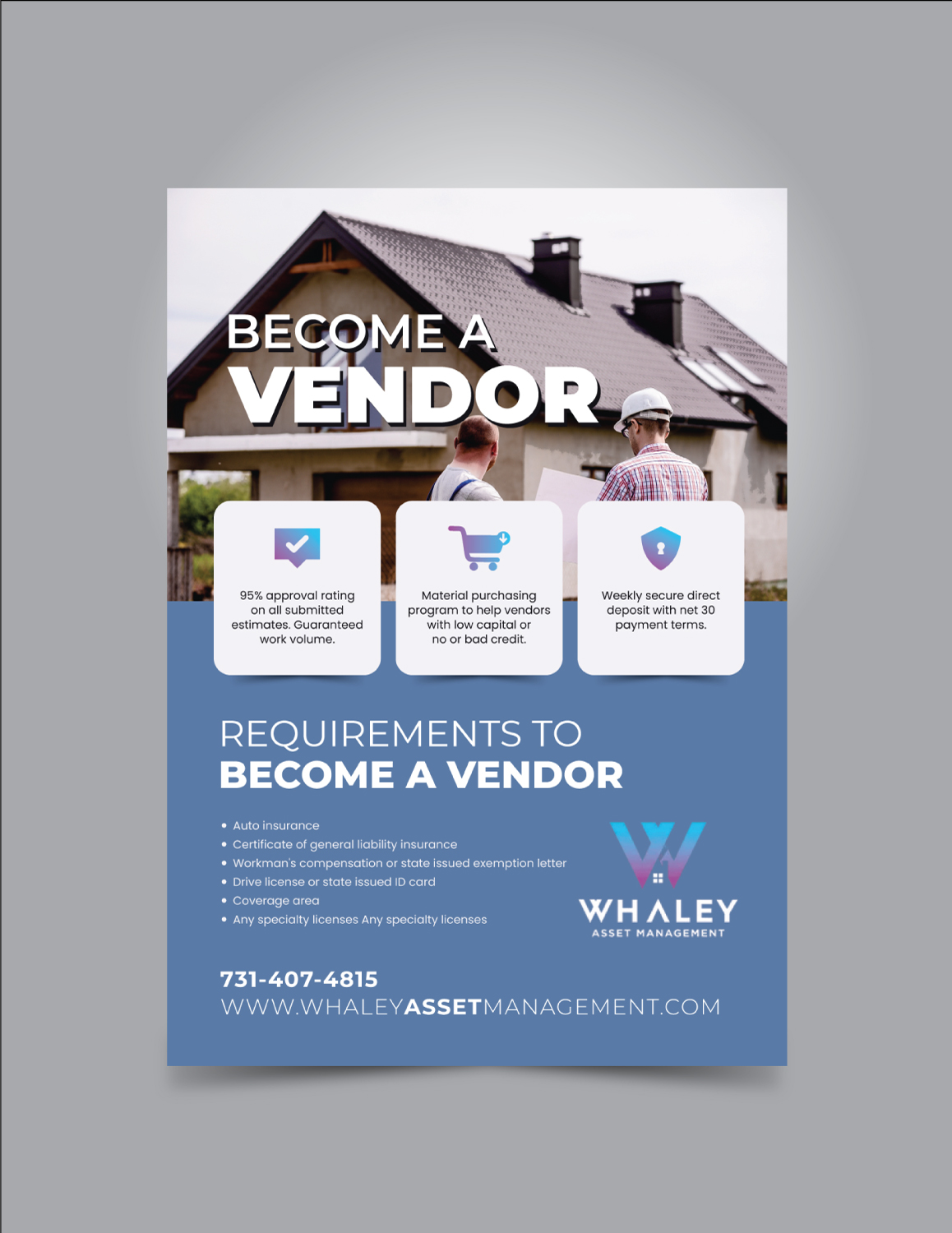 Flyer Design by JK18 for Whaley Asset management LLC | Design #29869594
