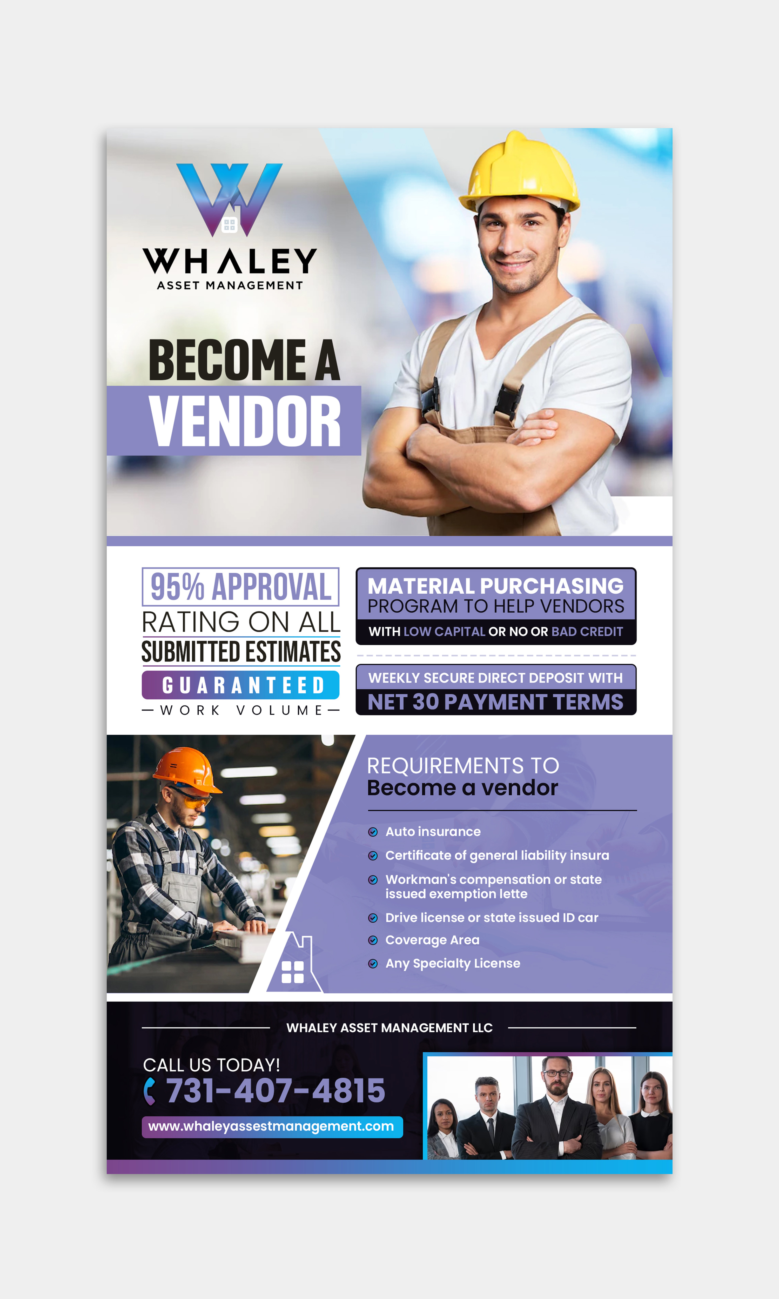 Flyer Design by debdesign for Whaley Asset management LLC | Design #29868704