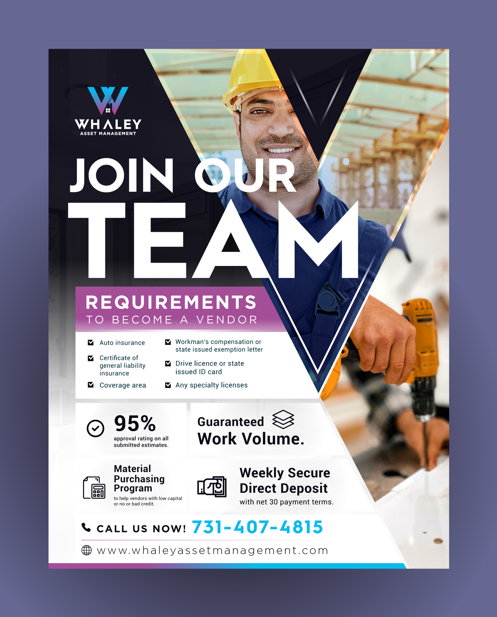 Flyer Design by DesignGenie for Whaley Asset management LLC | Design #29869897