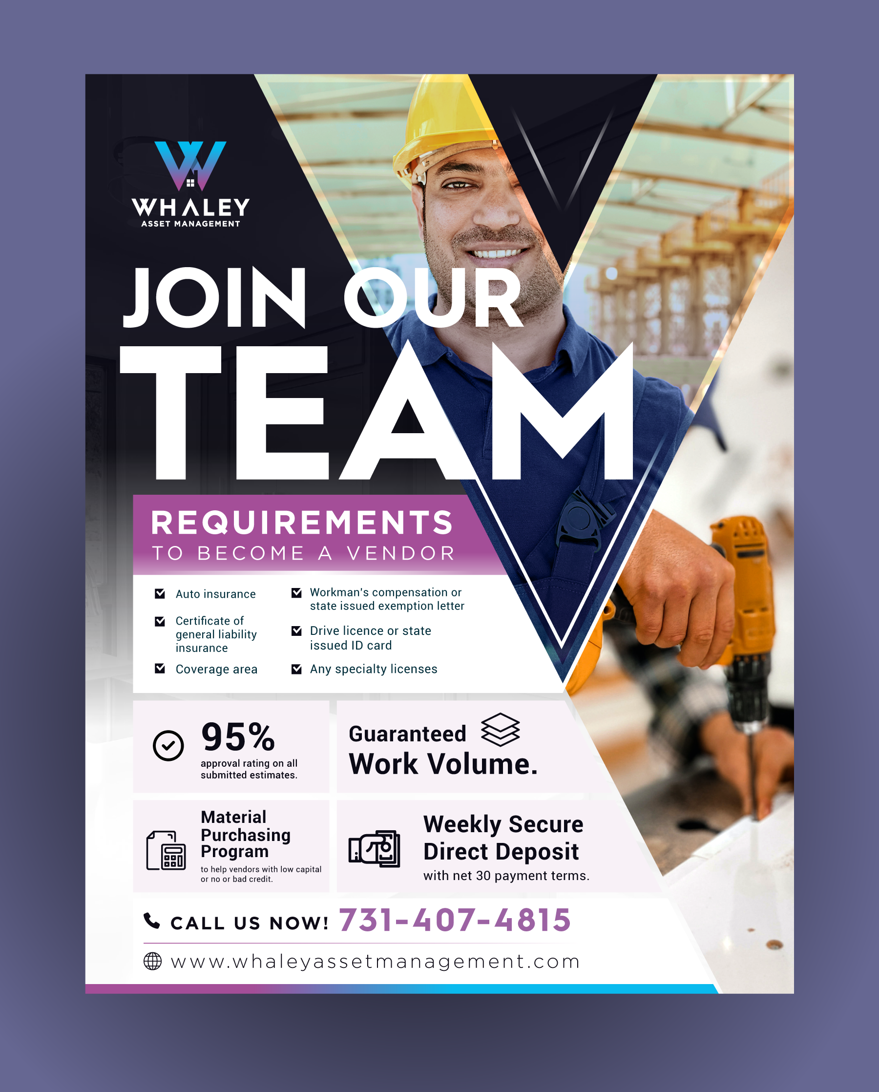 Flyer Design by DesignGenie for Whaley Asset management LLC | Design #29869898