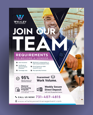 Flyer Design by DesignGenie for Whaley Asset management LLC | Design: #29869898