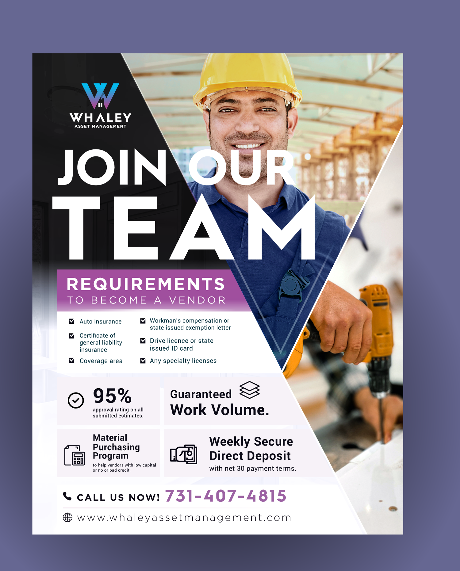 Flyer Design by DesignGenie for Whaley Asset management LLC | Design #29874201