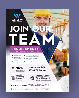 Flyer Design by DesignGenie for Whaley Asset management LLC | Design: #29874201