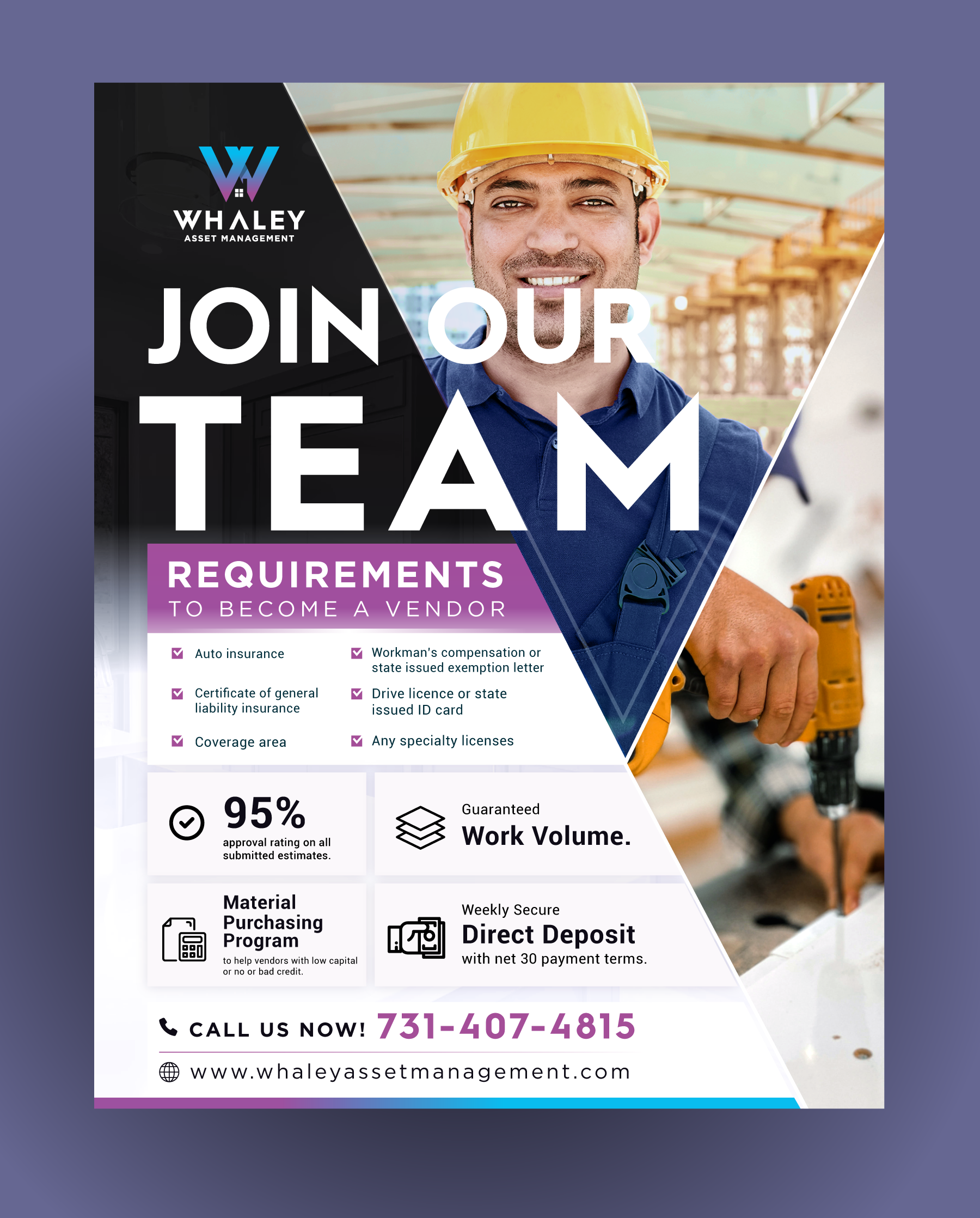 Flyer-Design von DesignGenie für Whaley Asset management LLC | Design #29878858