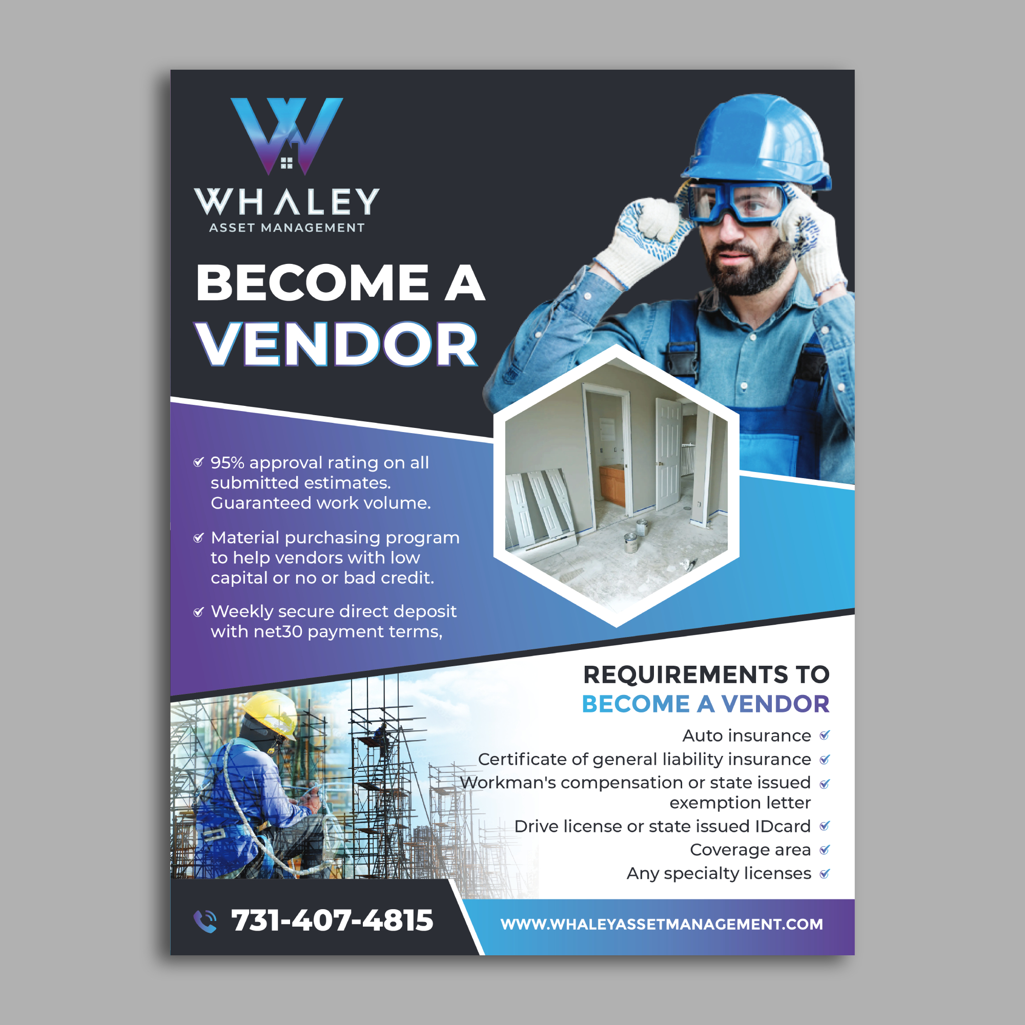 Flyer Design by ecorokerz for Whaley Asset management LLC | Design #29864082