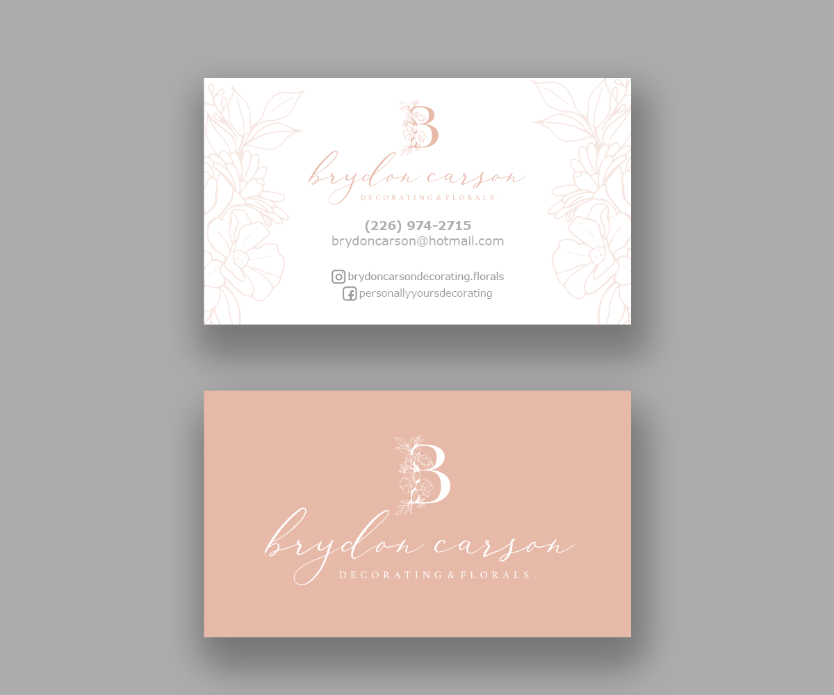 Design de Carte de Visite par Andrés Sebastián pour Brydon Carson Decorating & Florals | Design #29895026