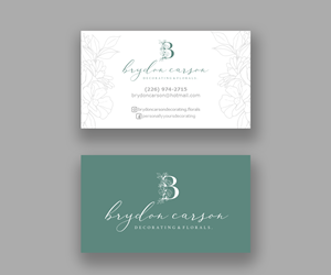 Business Card Design by Andrés Sebastián for Brydon Carson Decorating & Florals | Design: #29895057
