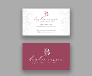 Business Card Design by Andrés Sebastián for Brydon Carson Decorating & Florals | Design: #29895062