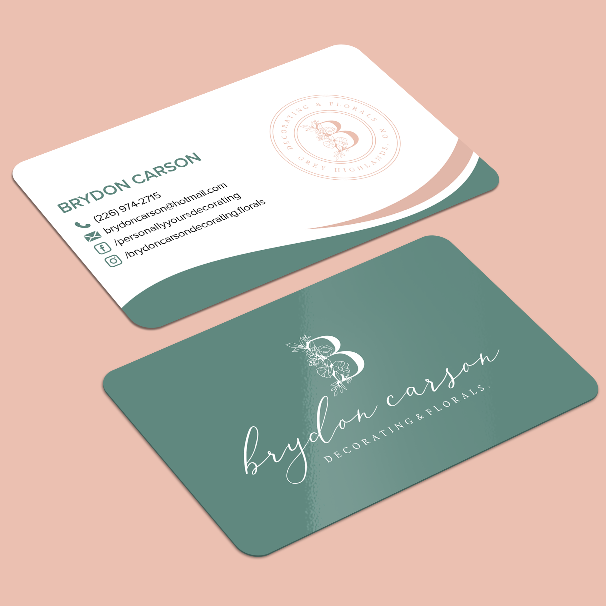 Business Card Design by WellDesign for Brydon Carson Decorating & Florals | Design #29874592