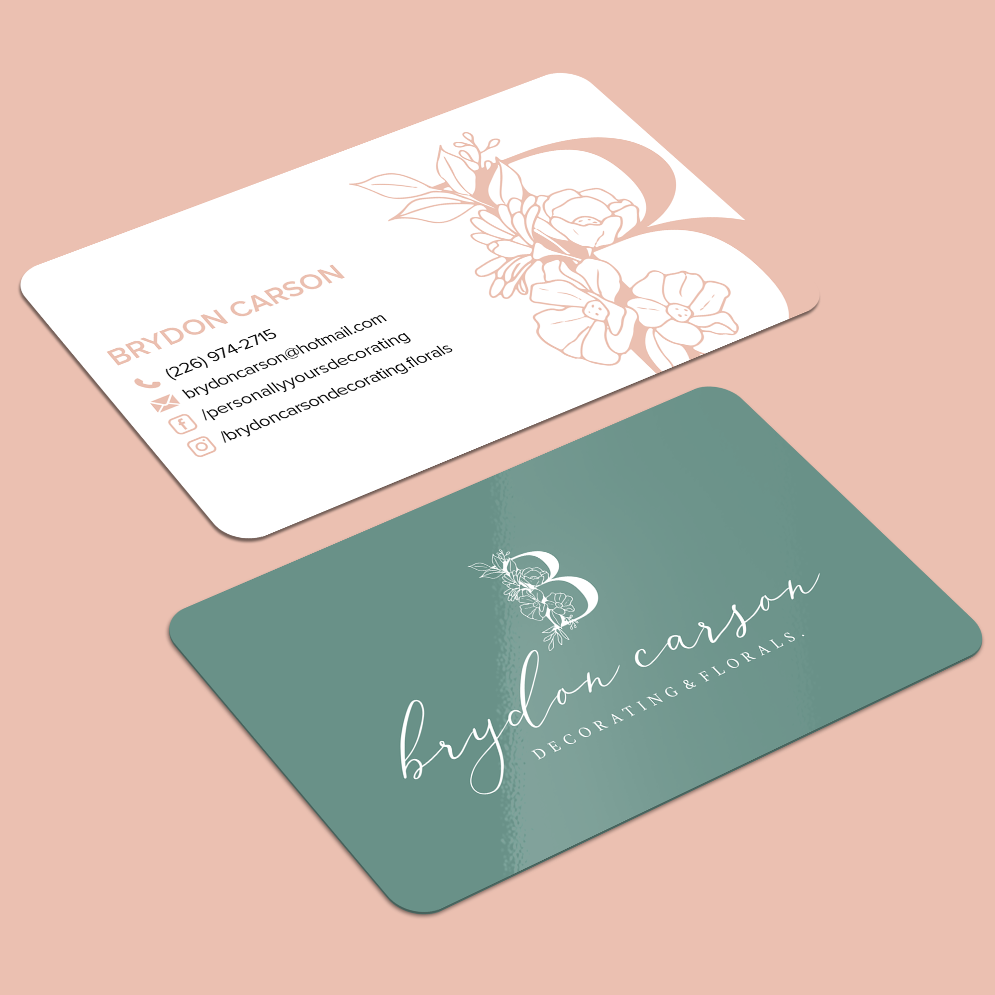 Business Card Design by WellDesign for Brydon Carson Decorating & Florals | Design #29874617