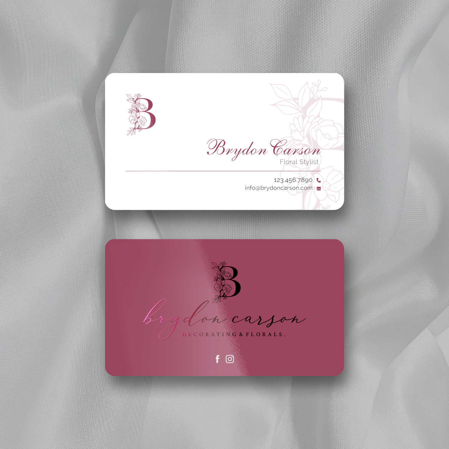 Visitenkarten-Design von Sun Moon Graphic Designer für Brydon Carson Decorating & Florals | Design #29880324