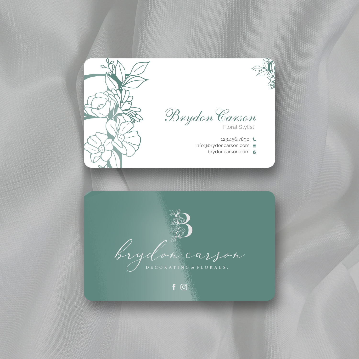 Diseño de Tarjeta de Presentación por Sun Moon Graphic Designer para Brydon Carson Decorating & Florals | Diseño #29880325