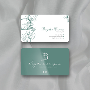 Business Card Design by Sun Moon Graphic Designer for Brydon Carson Decorating & Florals | Design: #29880325