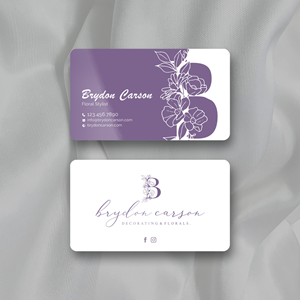 Business Card Design by Sun Moon Graphic Designer for Brydon Carson Decorating & Florals | Design: #29880326