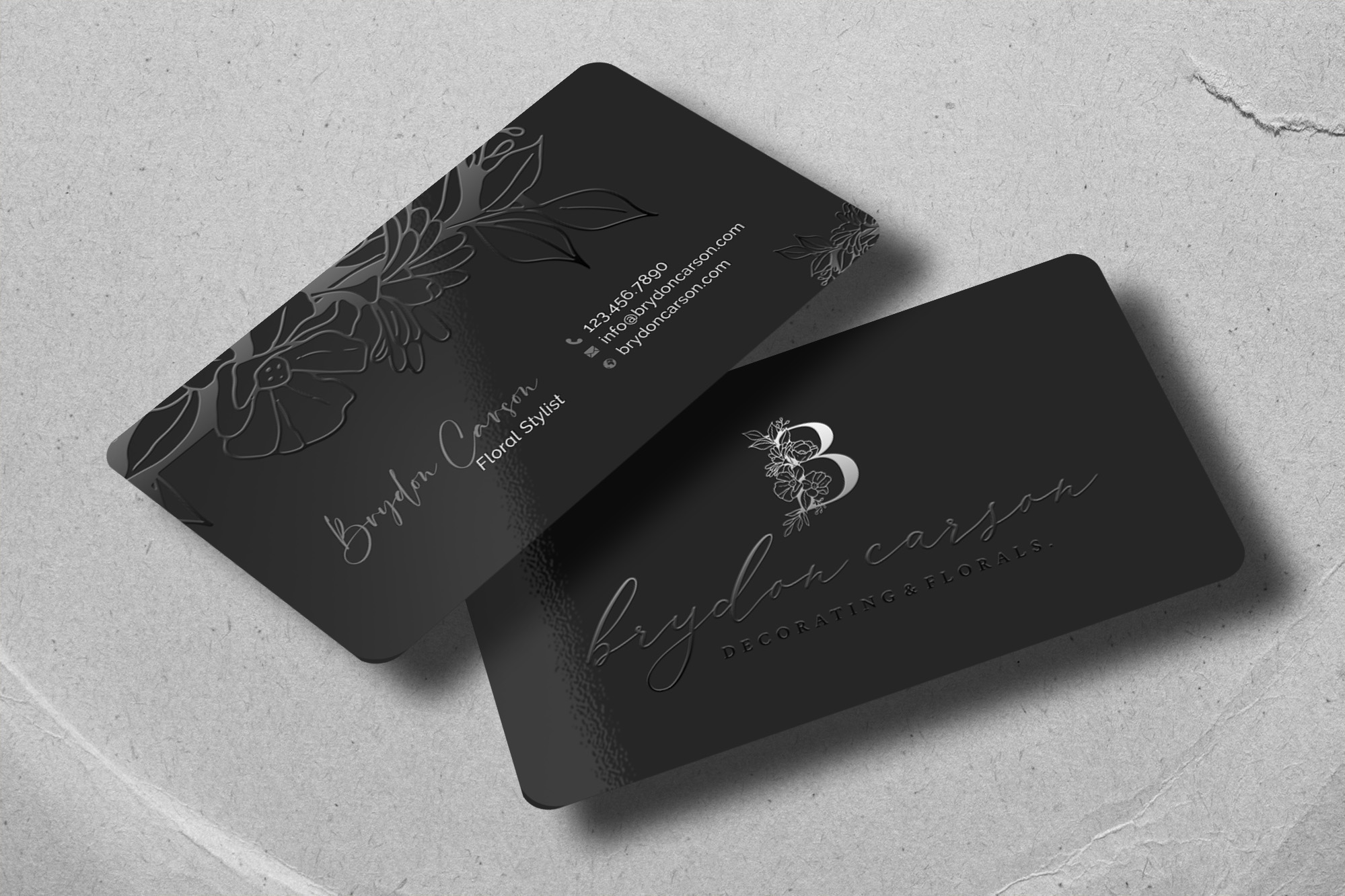 Diseño de Tarjeta de Presentación por Sun Moon Graphic Designer para Brydon Carson Decorating & Florals | Diseño #29880333