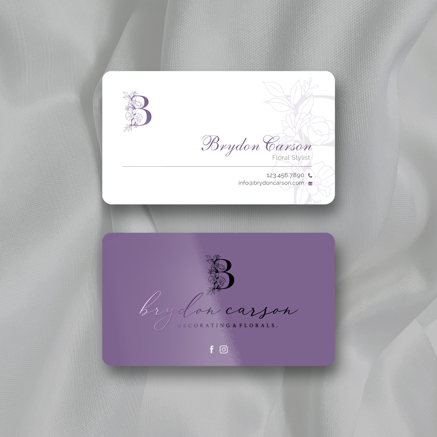 Design de Carte de Visite par Sun Moon Graphic Designer pour Brydon Carson Decorating & Florals | Design #29883676