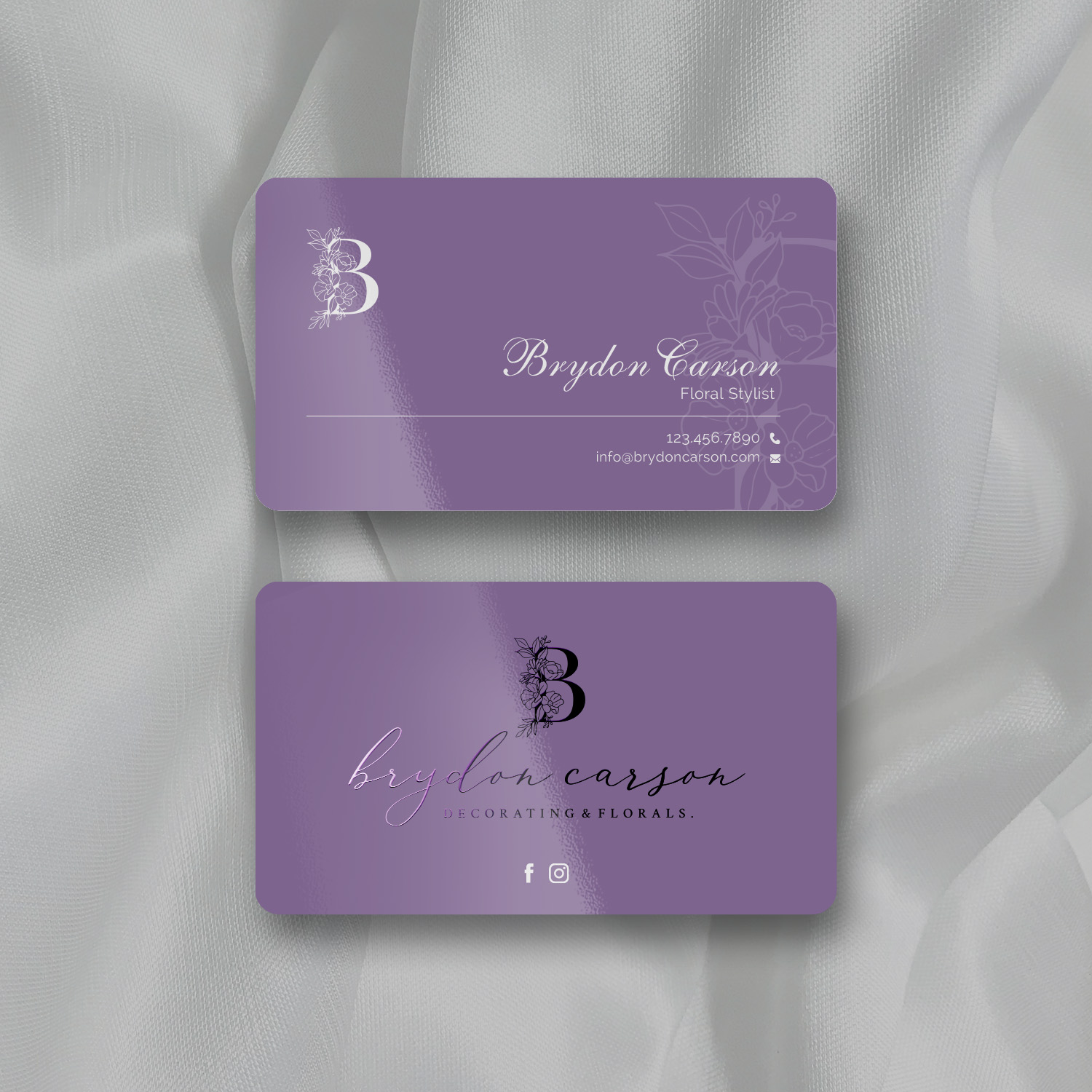 Diseño de Tarjeta de Presentación por Sun Moon Graphic Designer para Brydon Carson Decorating & Florals | Diseño #29883677