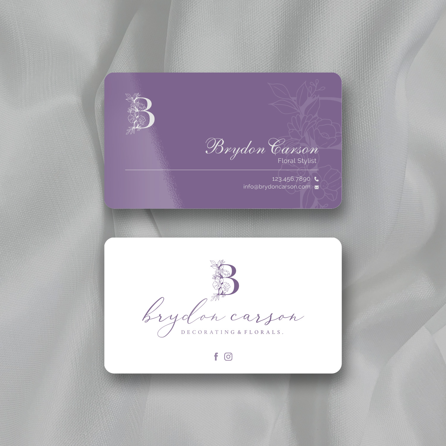 Diseño de Tarjeta de Presentación por Sun Moon Graphic Designer para Brydon Carson Decorating & Florals | Diseño #29883678