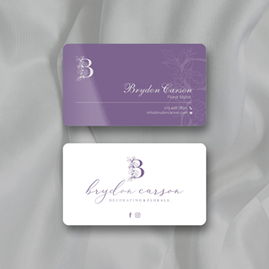 Business Card Design by Sun Moon Graphic Designer for Brydon Carson Decorating & Florals | Design: #29883678