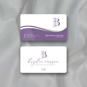 Business Card Design by Sun Moon Graphic Designer for Brydon Carson Decorating & Florals | Design #29898814