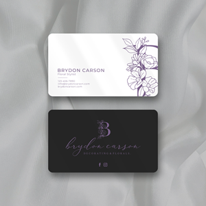 Business Card Design by Sun Moon Graphic Designer for Brydon Carson Decorating & Florals | Design: #29898815