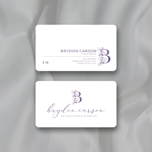 Business Card Design by Sun Moon Graphic Designer for Brydon Carson Decorating & Florals | Design: #29898817