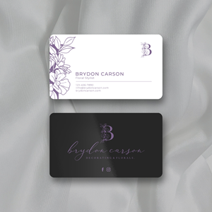 Business Card Design by Sun Moon Graphic Designer for Brydon Carson Decorating & Florals | Design: #29898818