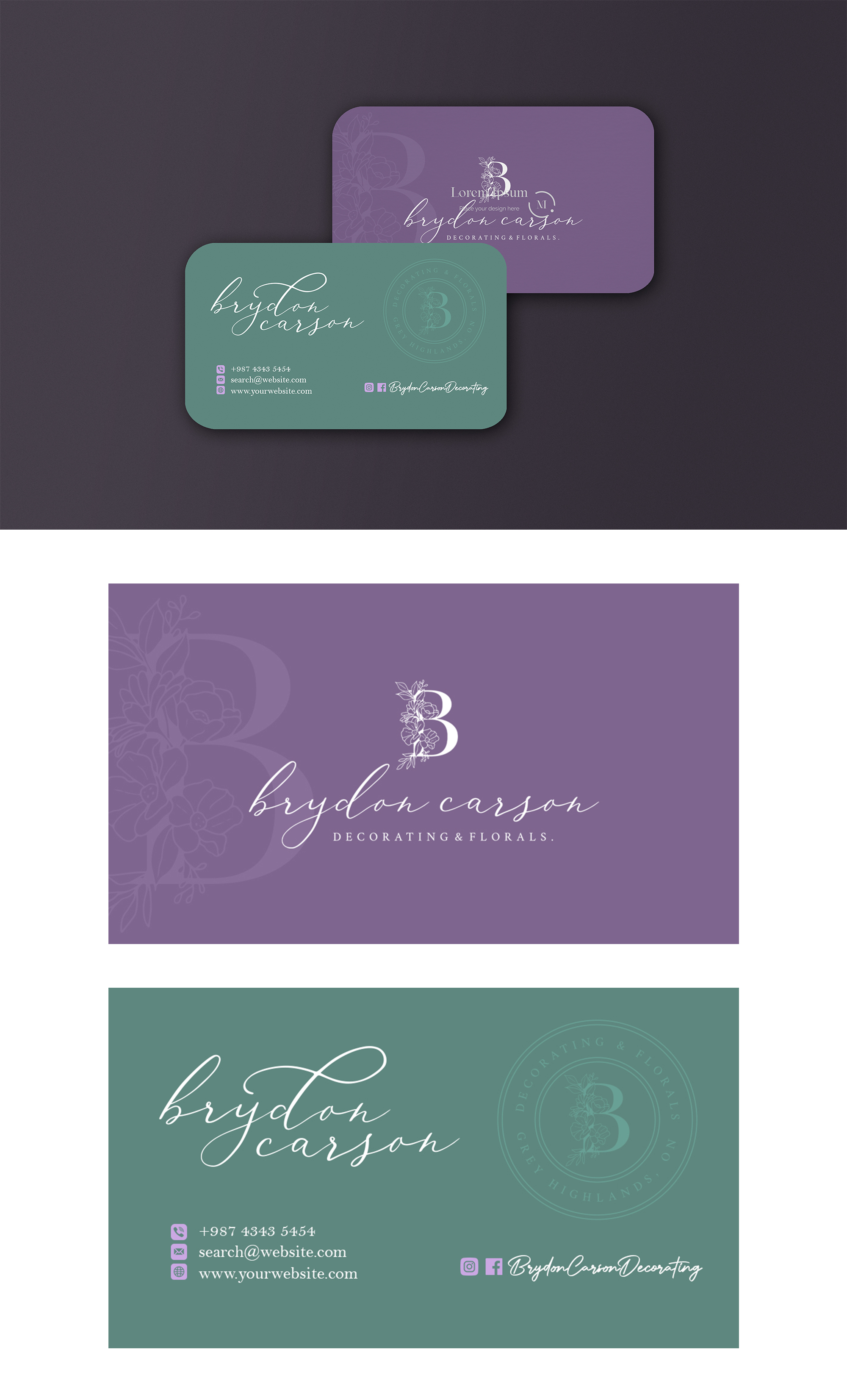 Business Card Design by ArtHive for Brydon Carson Decorating & Florals | Design #29894529