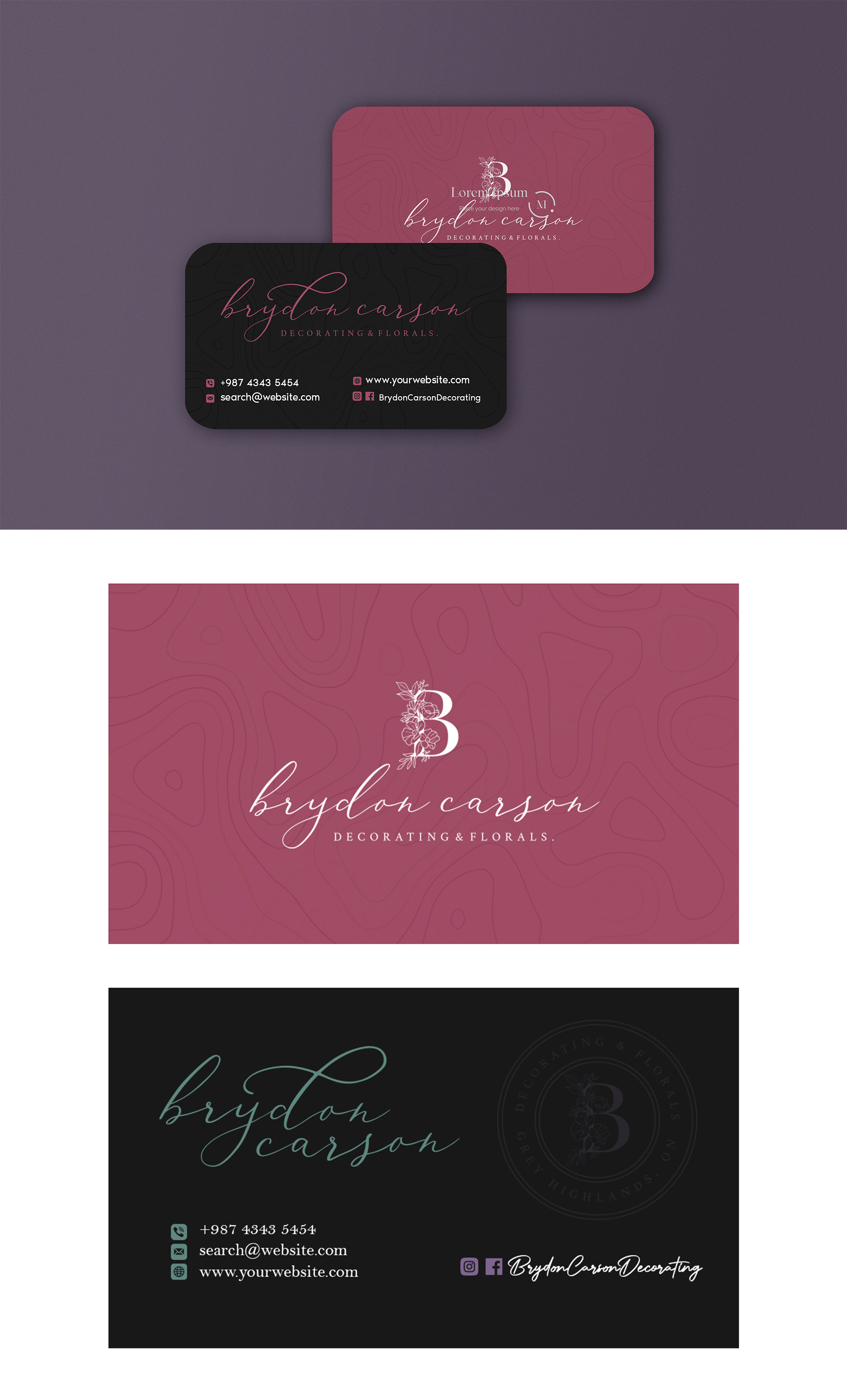Business Card Design by ArtHive for Brydon Carson Decorating & Florals | Design #29894530