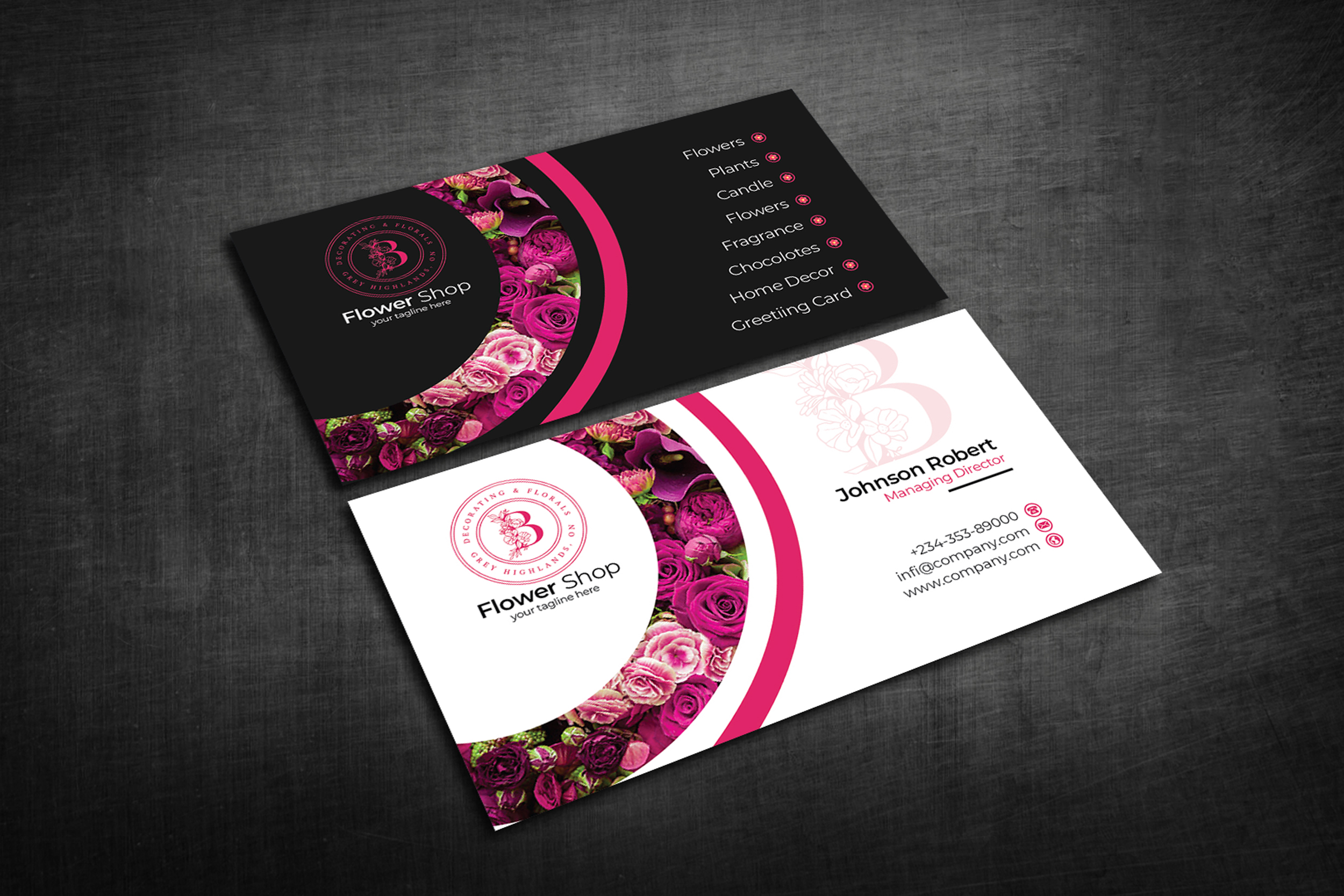 Business Card Design by Tahsin2055 for Brydon Carson Decorating & Florals | Design #29900887