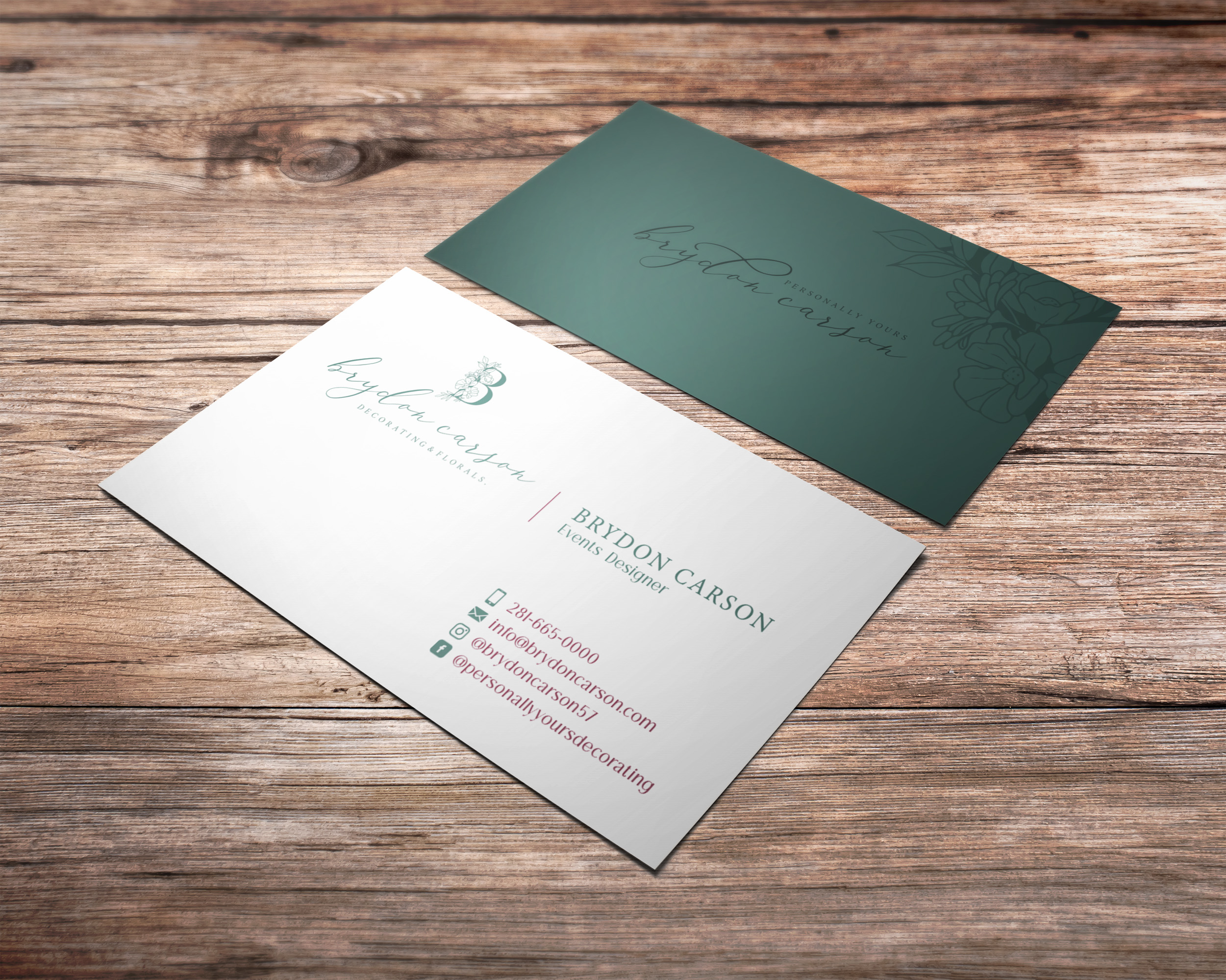 Diseño de Tarjeta de Presentación por Verified artistry para Brydon Carson Decorating & Florals | Diseño #29880748