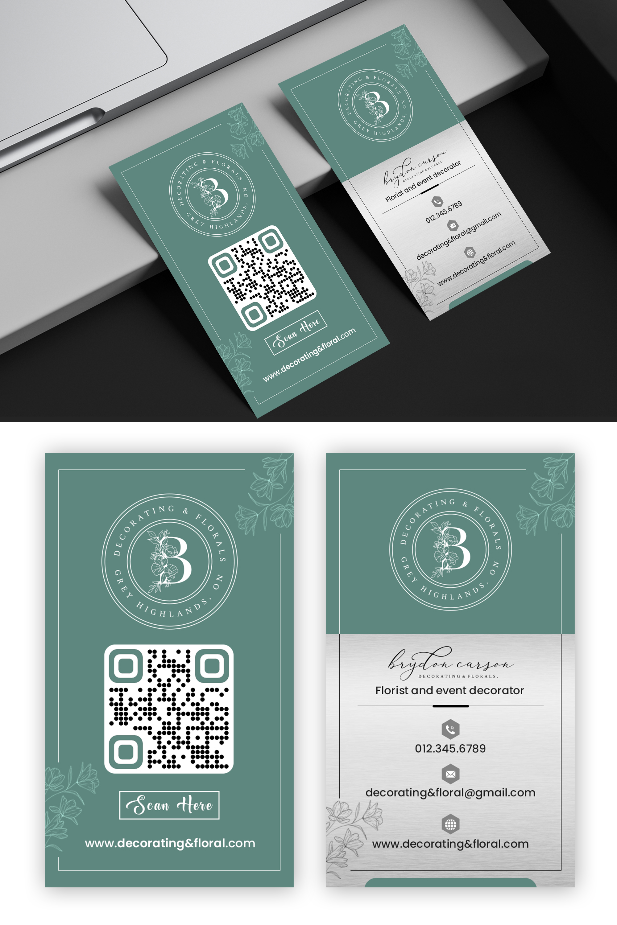 Business Card Design by debdesign for Brydon Carson Decorating & Florals | Design #29893082