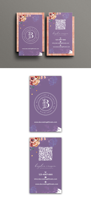 Business Card Design by debdesign for Brydon Carson Decorating & Florals | Design: #29893904