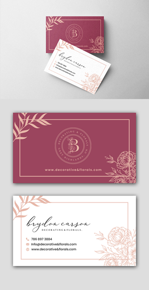 Business Card Design by debdesign for Brydon Carson Decorating & Florals | Design: #29894960